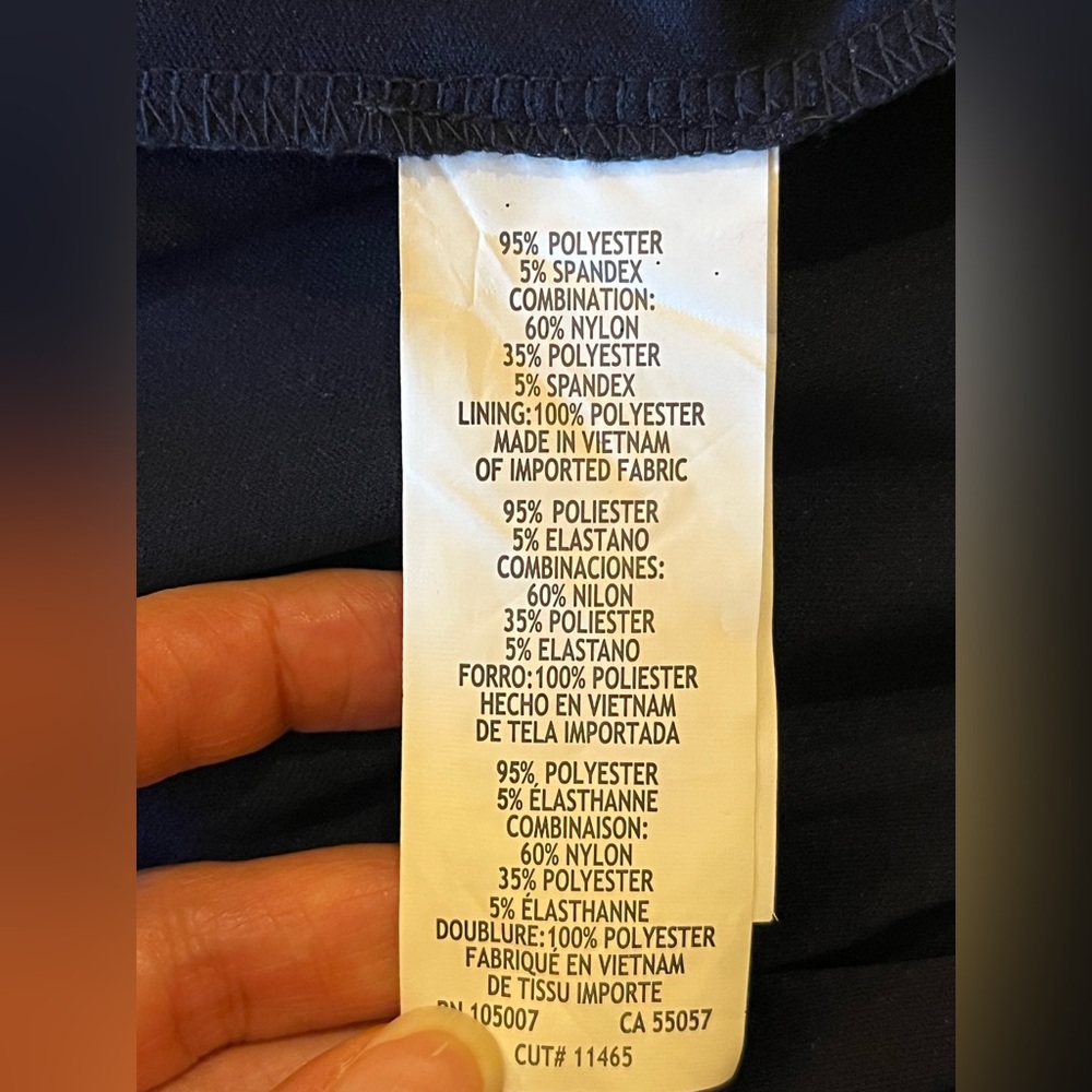 Marina evening formal dress. Cascade ruffle, lace sparkle bodice. Navy blue. 22 - Picture 16 of 16